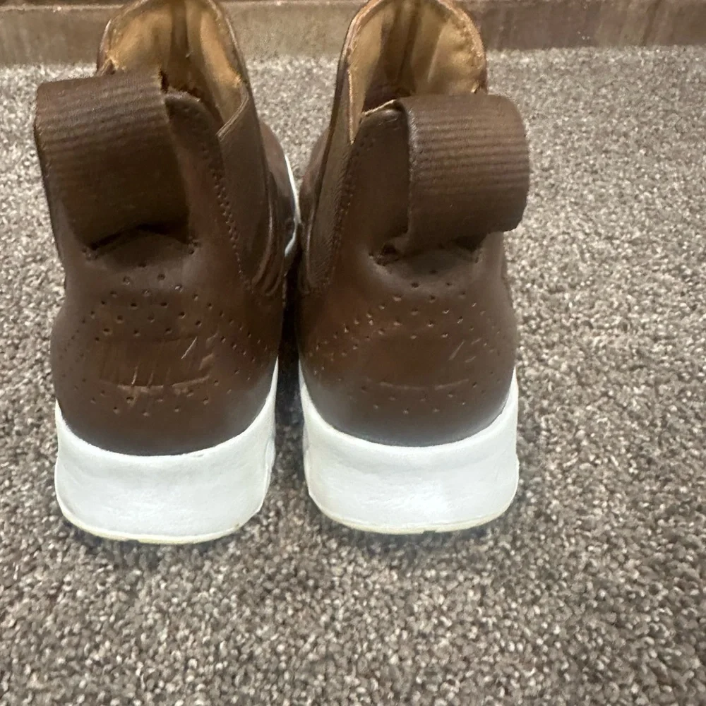 Nike Air Max Thea Mid Leather Chelsea Boots Dark Brown - Women's Size 6.5